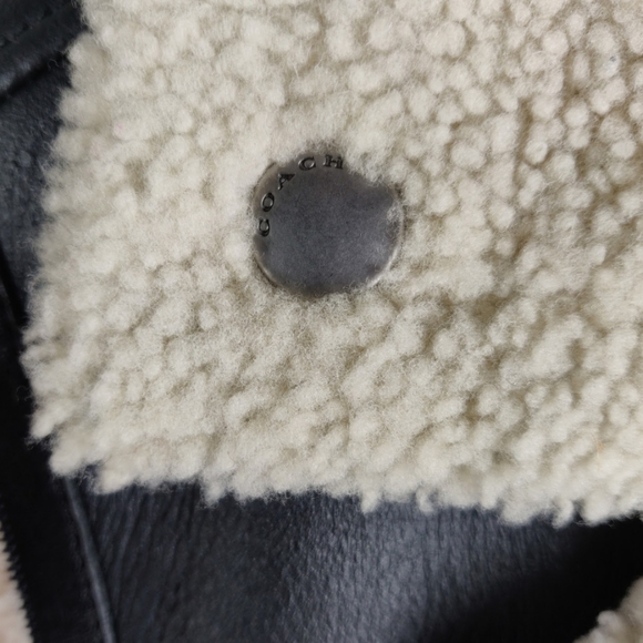 💜 NWoT COACH 💜 authentic leather shearling vest - Picture 8 of 8